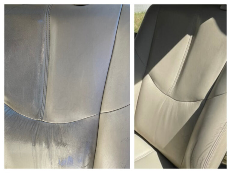 Leather repair of automobile seat by J A Leather Experts